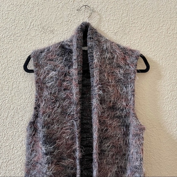 Bryn Walker Cardigan Sweater Vest Duster Wool Alpaca Longline Cozy Gray Medium - Picture 4 of 13